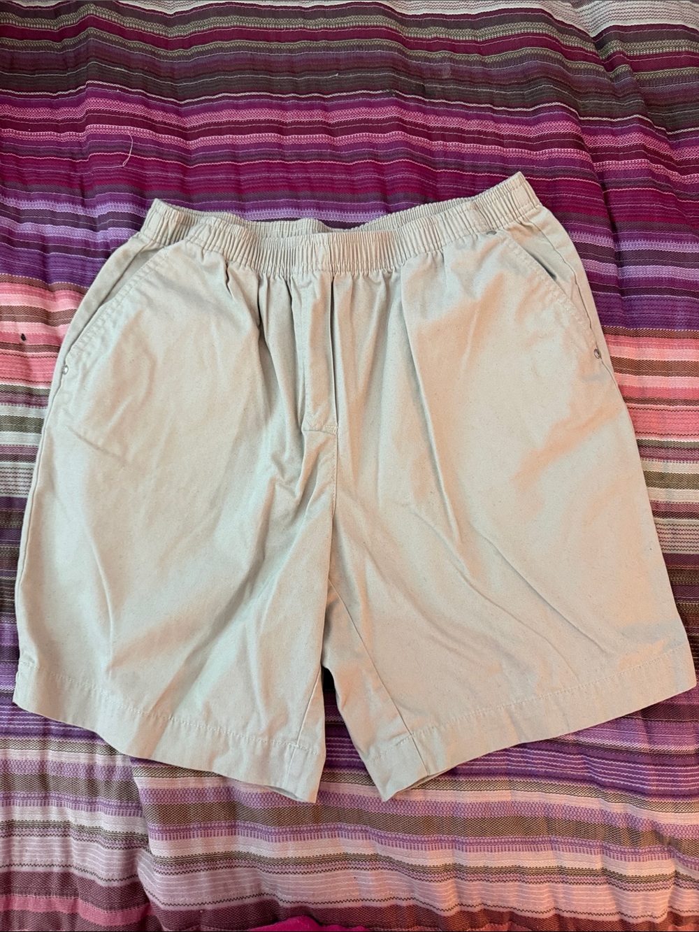Women’s Khaki Elastic Waist Shorts